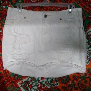 White Jean skirt